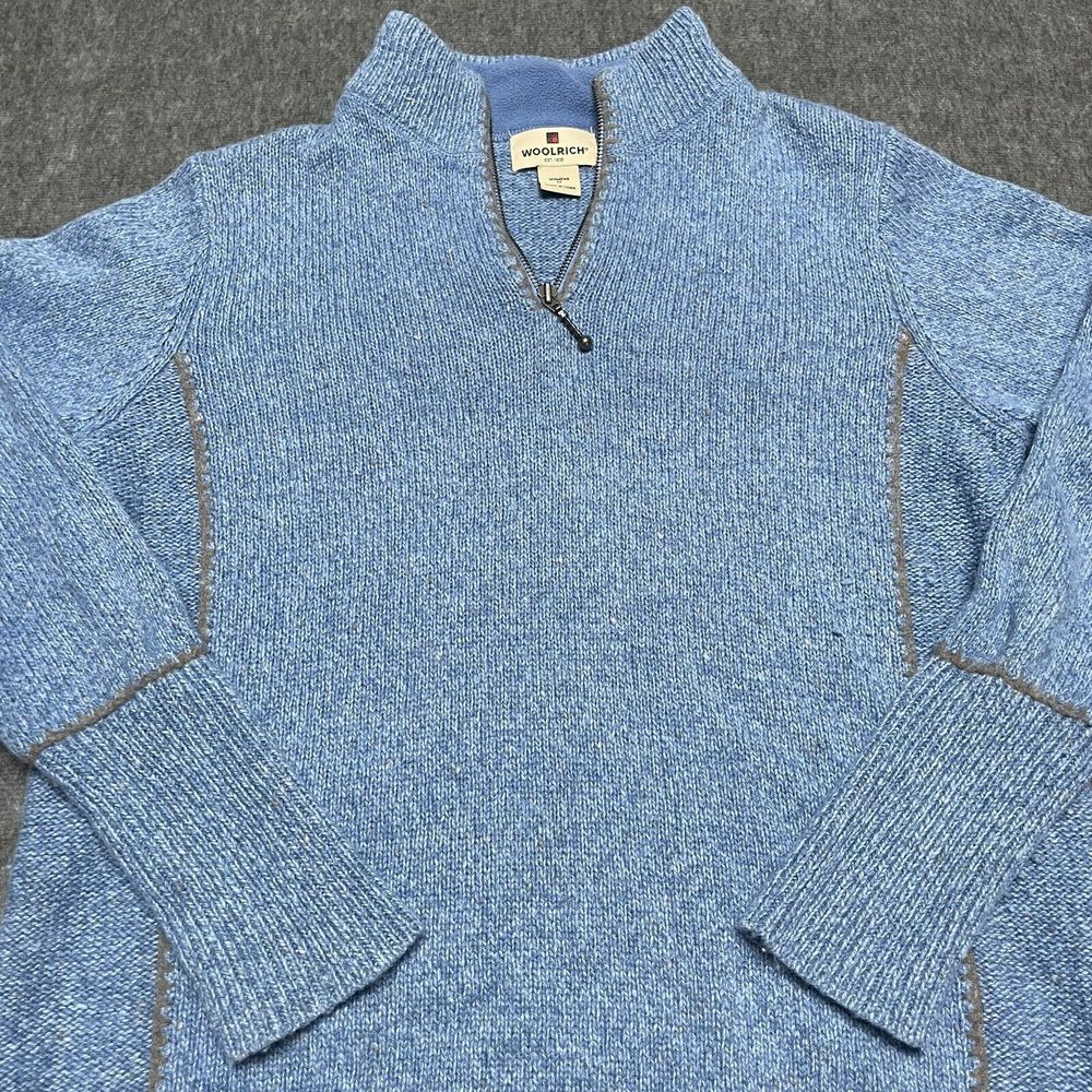 Woolrich Women's Dahlia Heather Lambs Wool Quarter Zip Sweater Size Medium